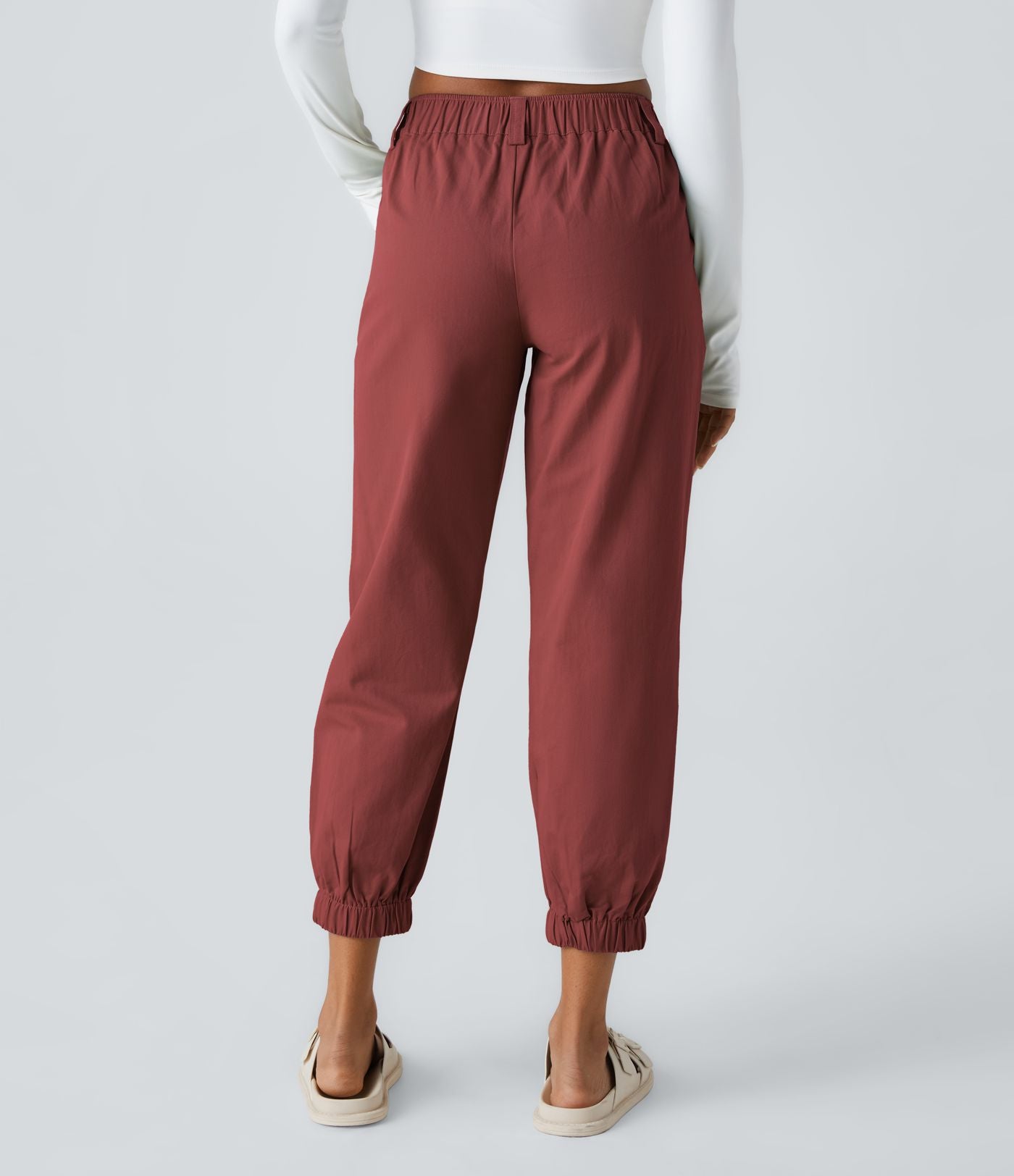 Joggings décontractés à taille mi-haute avec poches