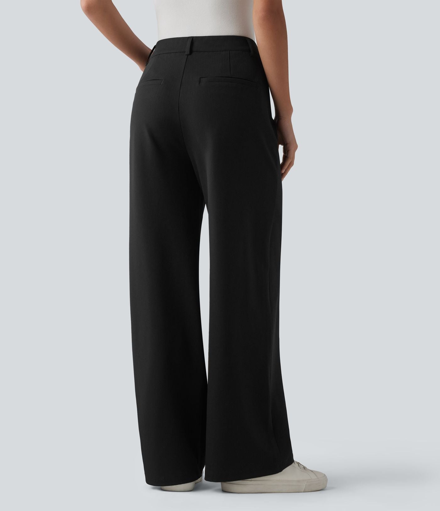 Halara Flex™ Pantalon tailleur droit taille haute à chevrons avec poches