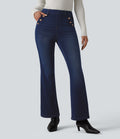 Halara Flex™ Jean bootcut casual taille mi-haute à boutons décoratifs avec poches