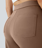 Pantalon taille haute coupe droite DayStretch avec poches