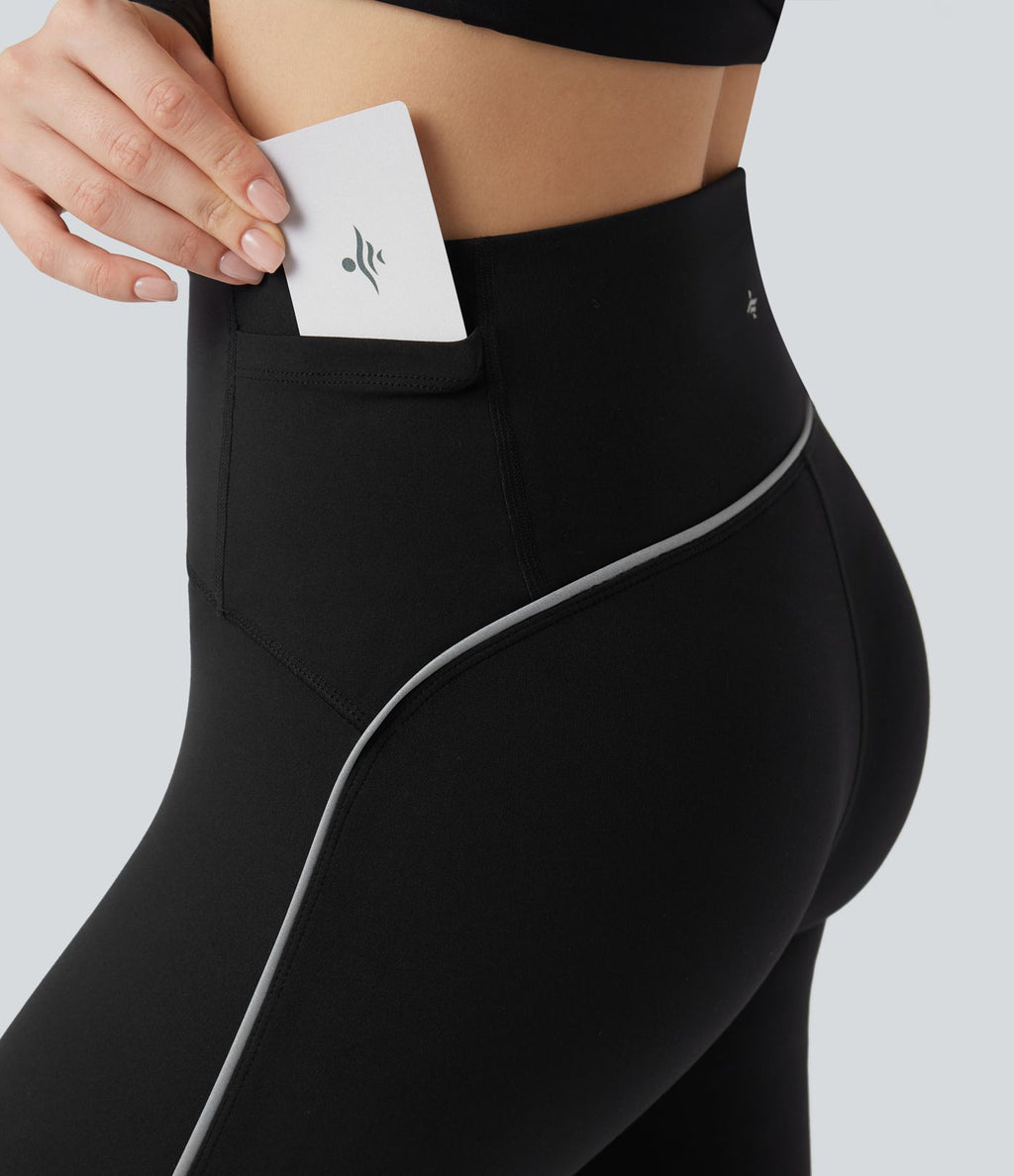 Legging de randonnée gainant taille haute réfléchissant avec poches - UPF50+ SoftlyZero™