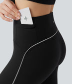 Legging de randonnée gainant taille haute réfléchissant avec poches - UPF50+ SoftlyZero™