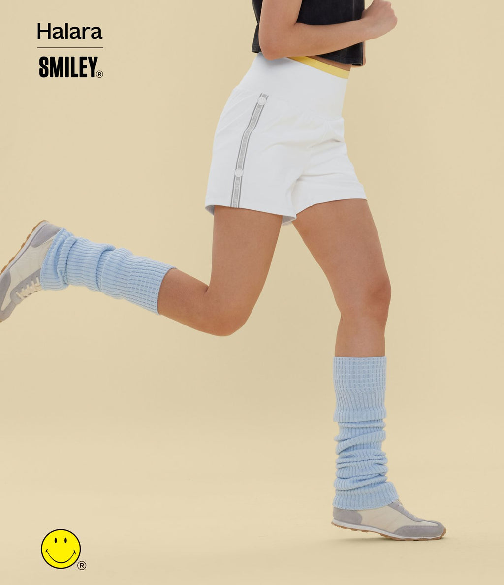 Short de yoga 2-en-1 Halara X Smiley® SoftlyZero™ Airy 12,5 cm taille très haute effet frais InstantCool avec poches, longueur allongée