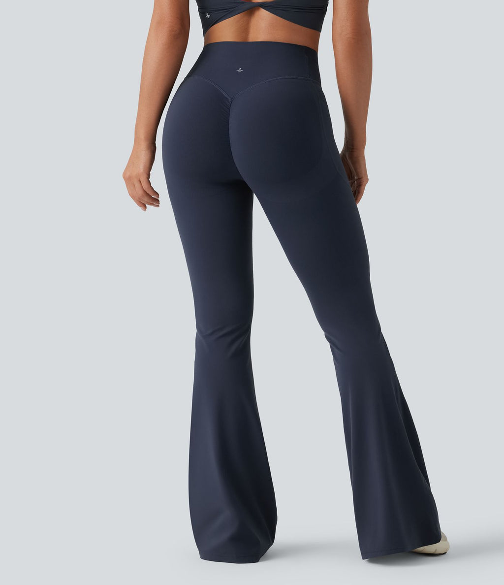 Halara UltraSculpt™ Legging yoga évasé gainant push-up taille haute à fronces avec poches