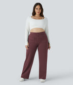 Pantalon coupe droite grande taille taille haute DayStretch avec poches
