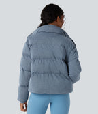 Doudoune col montant, effet sparkle, avec poches