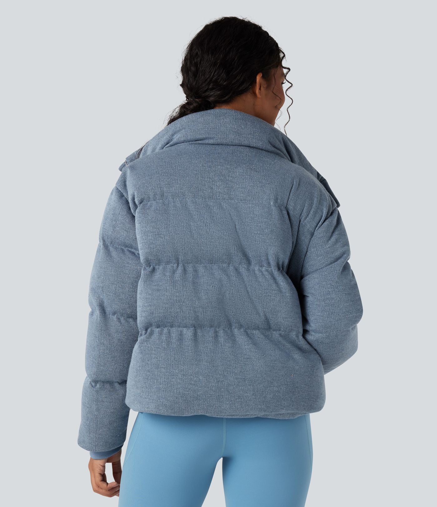 Doudoune col montant, effet sparkle, avec poches