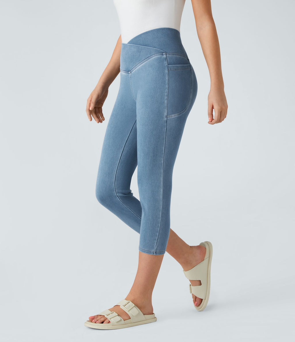 Halara Flex™ Jegging Travail Capri Tricoté Extensible Lavé Poche Latérale Croisée