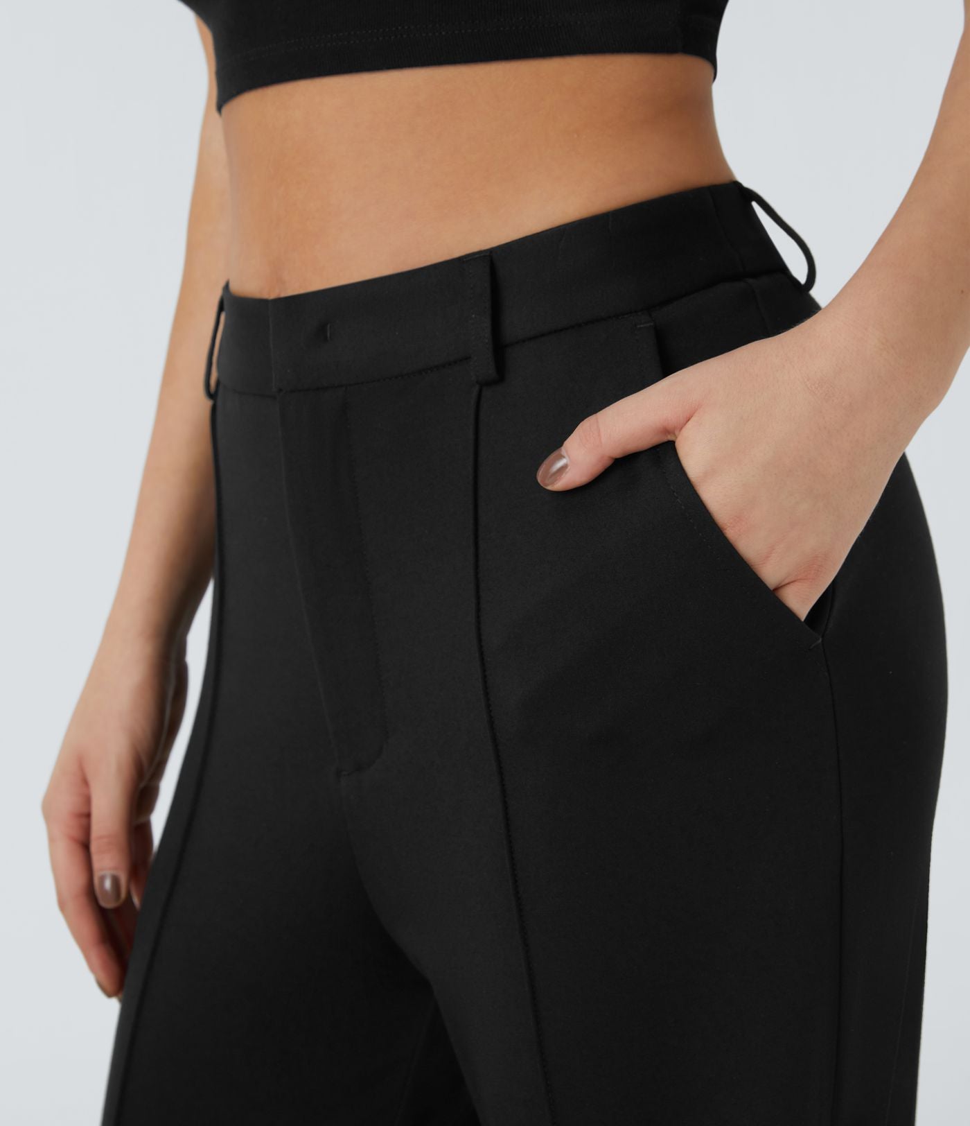 Pantalon de travail coupe droite zippé taille haute Halara Flex™ avec poches