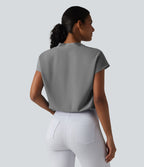 Blouse esprit bureau ample défroissage facile, col V et manches chauve-souris