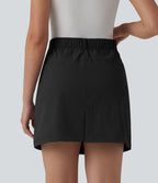 Jupe mini évasée de golf taille haute avec poches – Longueur allongée