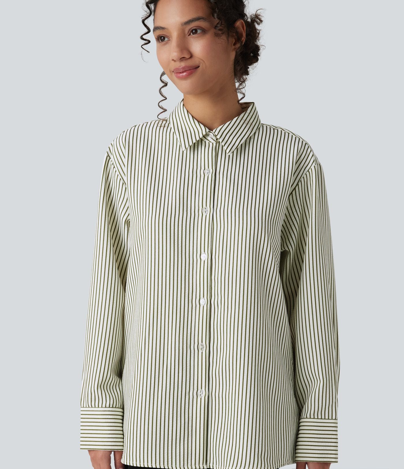 Chemise tailleur oversize manches longues à rayures