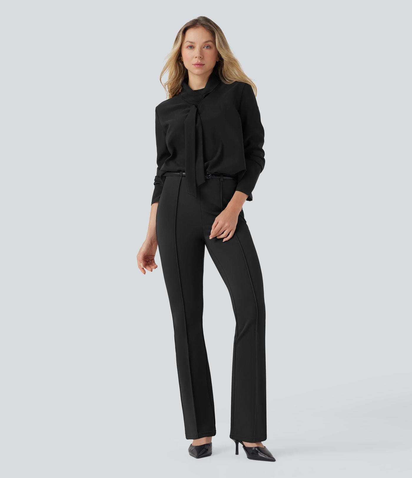 Pantalon tailleur bootcut gainant taille moyenne Halara Flex™