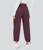 Breezeful™ Jogging Casual à Taille Haute avec Cordon de Serrage Poches Latérales Fente en Bas et Séchage Rapide