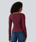 Chemise de travail chauffante Halara HeatCore col bateau manches longues