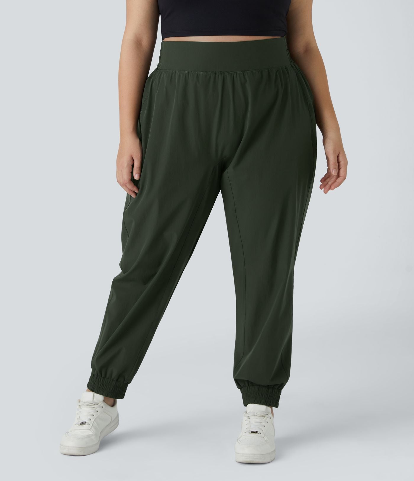 Jogging de Randonnée Grande Taille Taille Haute avec Ceinture Élastique