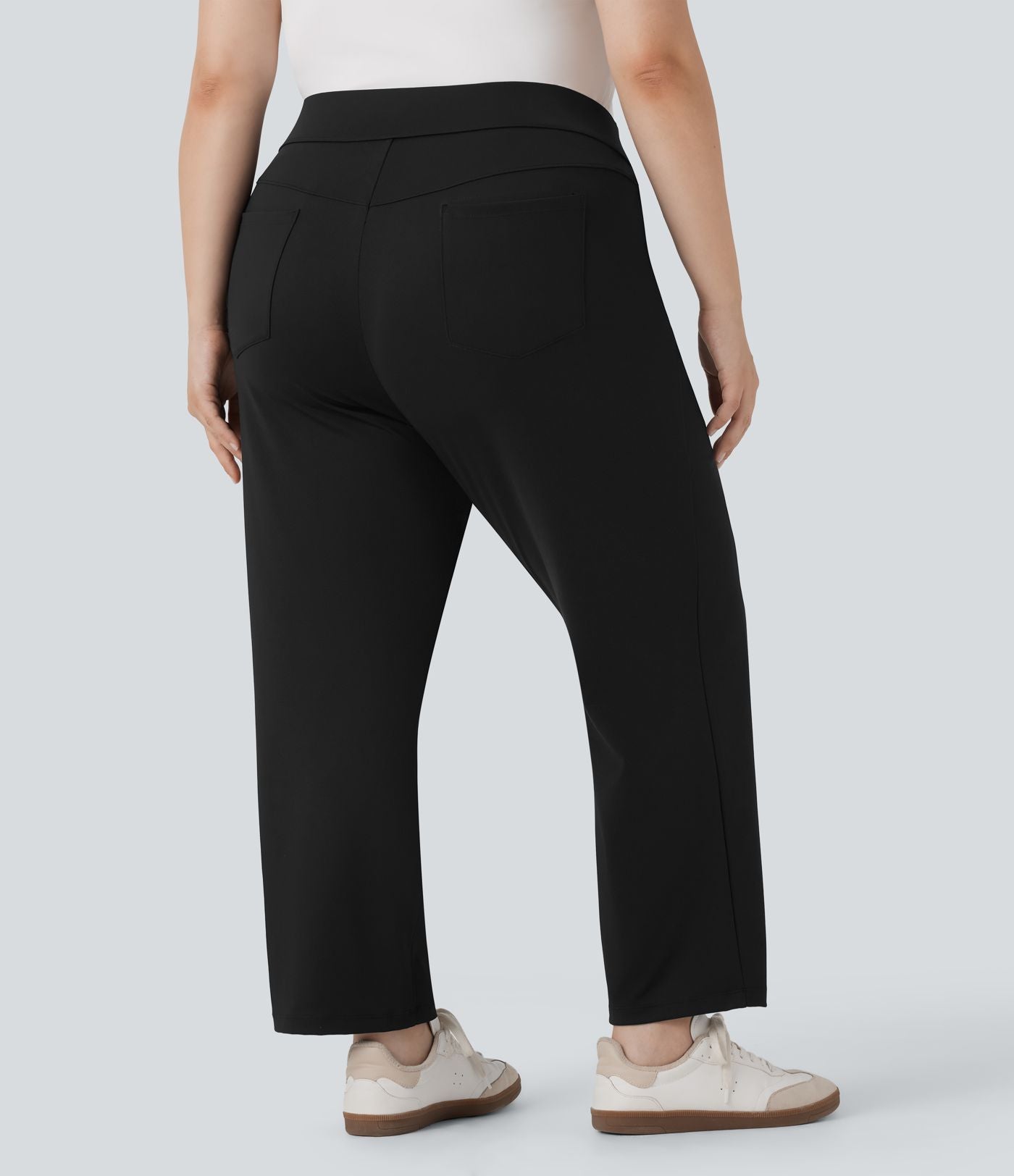 Pantalon de golf droit, séchage rapide, taille haute, grande taille, avec poches et poche tee, UPF40+