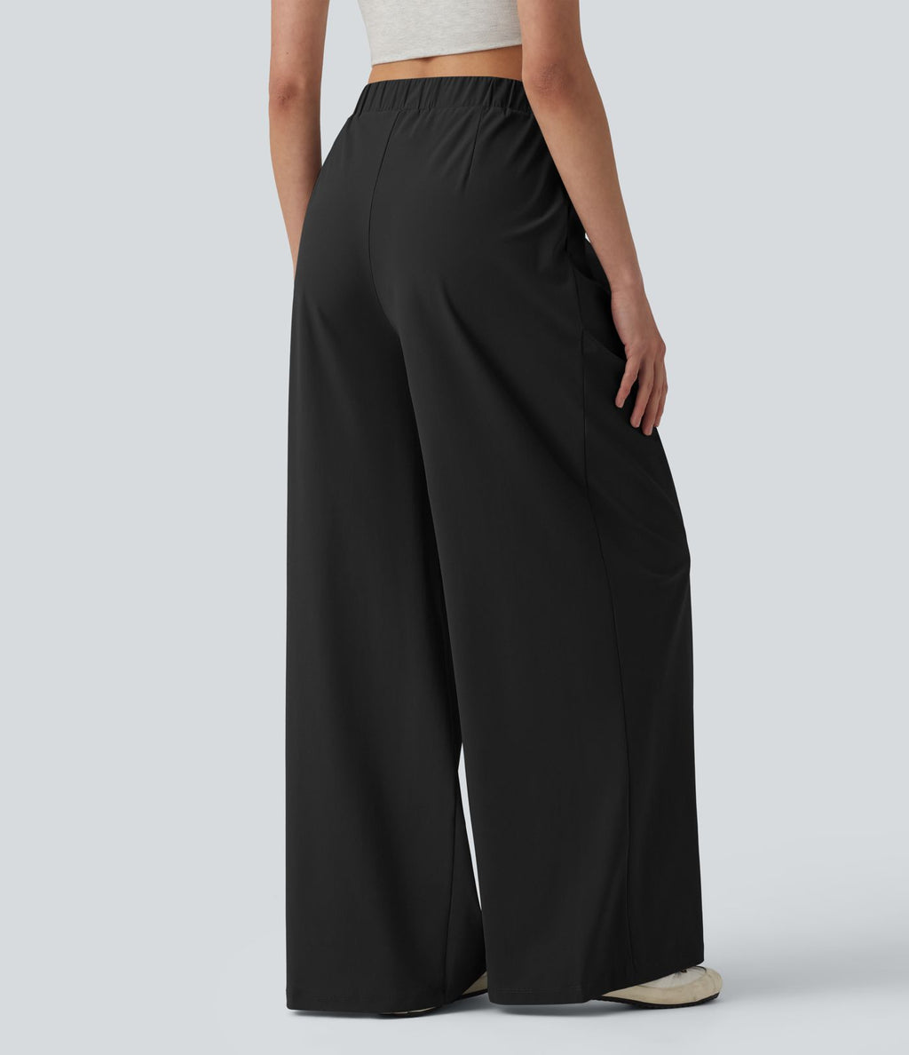 Pantalon large séchage rapide effet frais InstantCool taille haute avec poches, protection solaire UPF40+