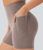 Short cycliste 12,5 cm d'entraînement gainant galbant taille haute avec effet scrunch et poches Halara UltraSculpt™