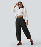 Pantalon 7/8 jambes tonneau taille moyenne DayStretch avec poches