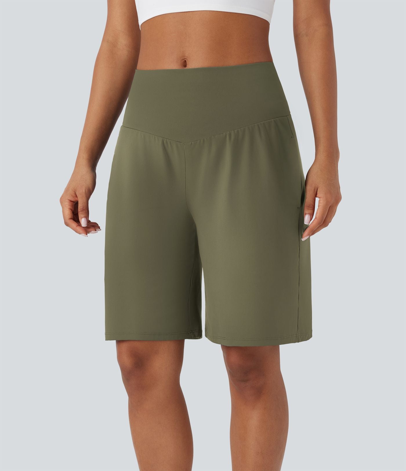 Bermuda SoftlyZero™ Airy de yoga taille haute avec poches multiples et effet frais InstantCool