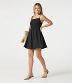 Robe nuisette mini longue casual froncée à bretelles ajustables