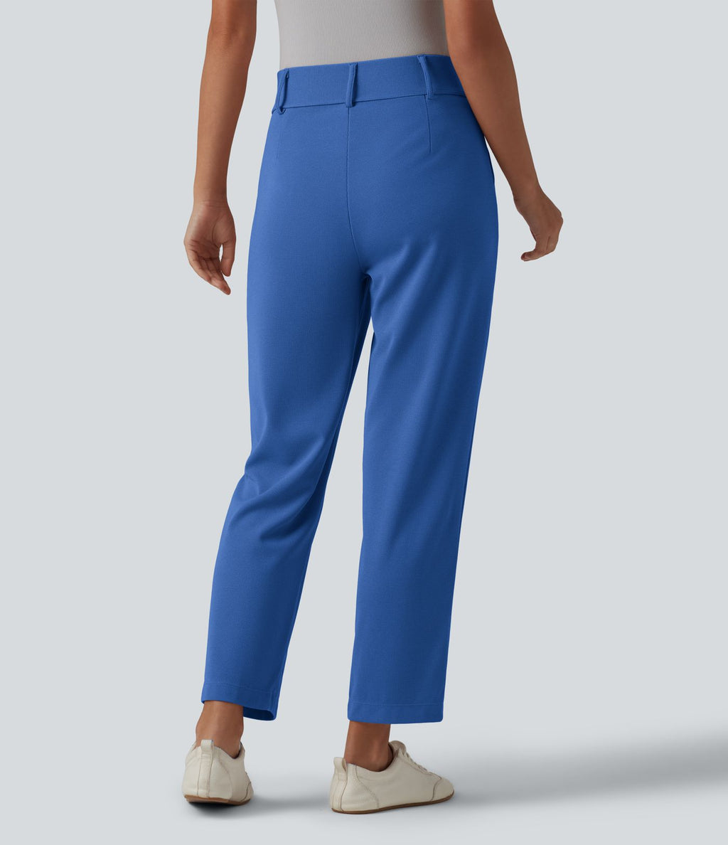 Halara Flex™ Pantalon tailleur fuselé taille haute en tissu gaufré avec poches