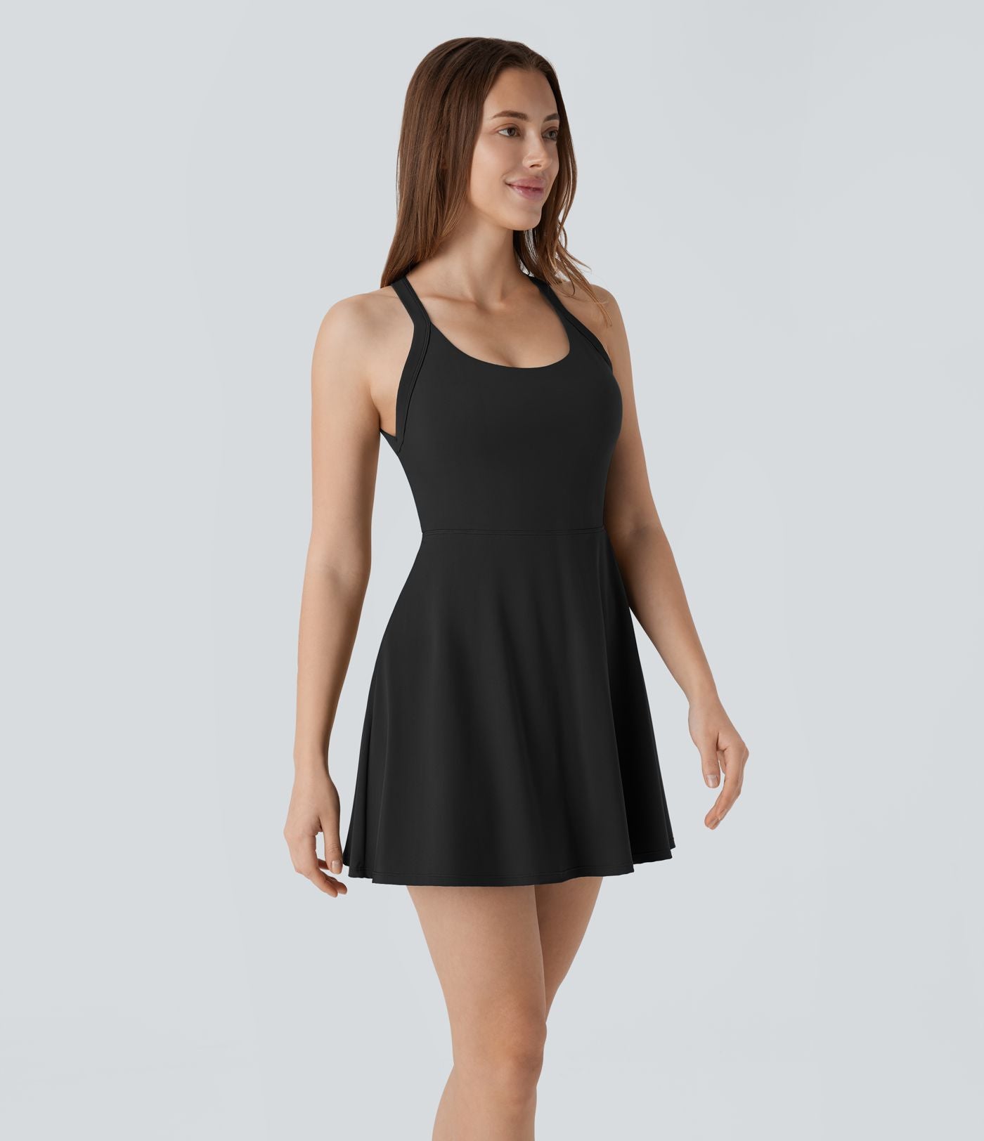 Softlyzero™ Airy Robe de yoga dos nu avec torsade effet fraîcheur et short intégré - Version Easy Peasy