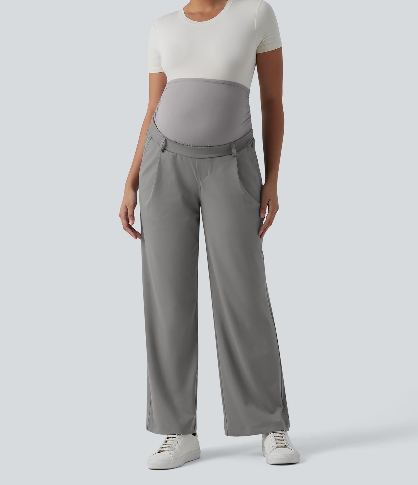 Pantalon tailleur de grossesse Halara Flex™ DayStretch coupe droite taille super haute avec poches