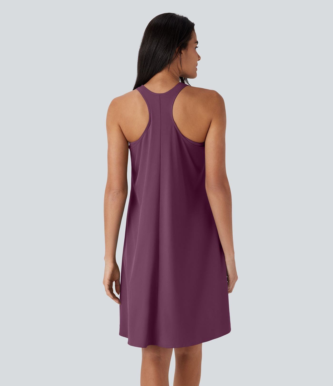 Robe décontractée mini fluide Breezeful™ à dos nageur, poches latérales, ourlet asymétrique et séchage rapide