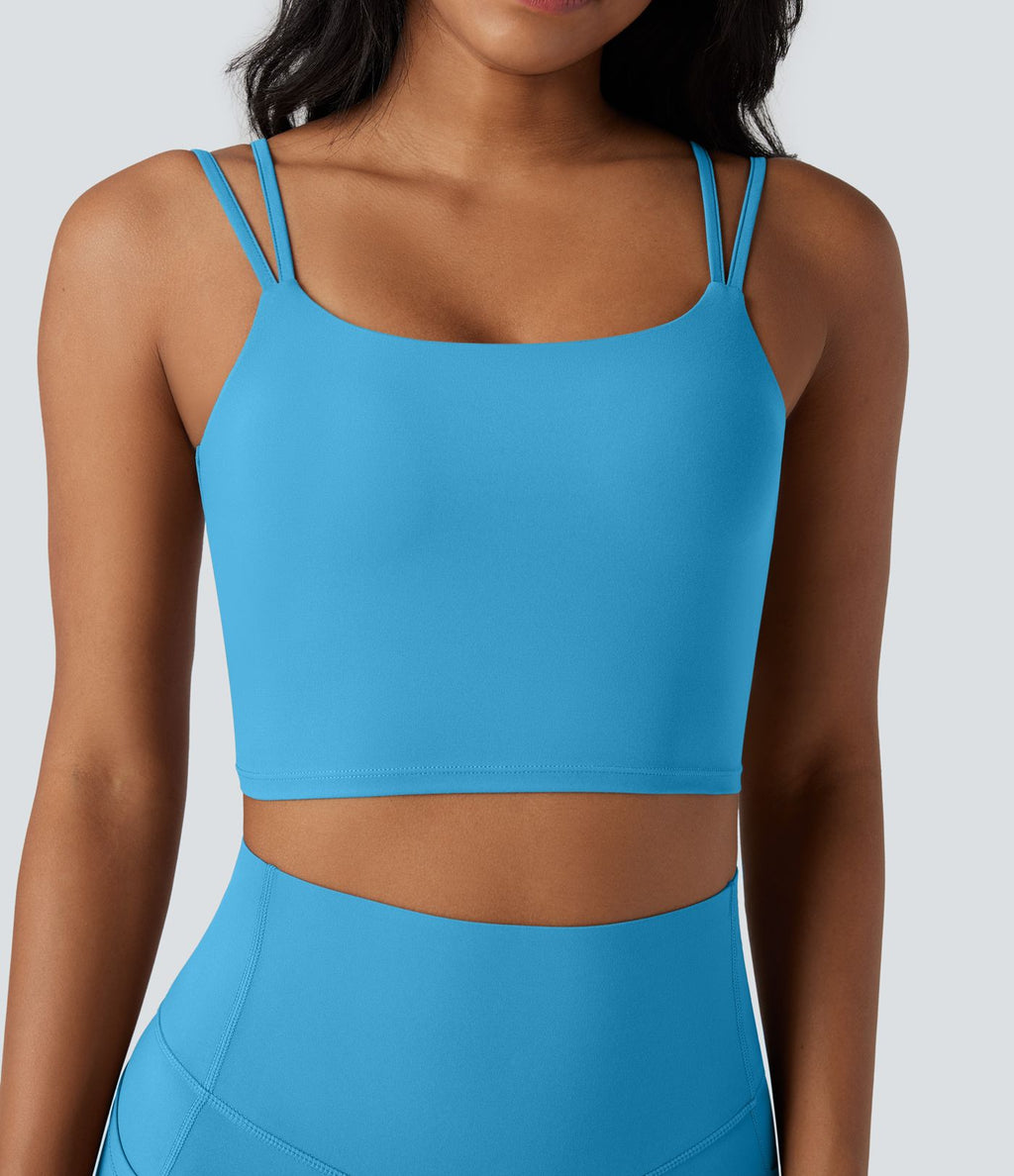 Débardeur yoga court Halara UltraSculpt™ double bretelles torsadé dos nu