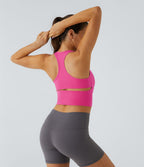 Softlyzero™ Plush Plus Débardeur Yoga Crop à Col U Plongeant Dos Nu Dos Nageur Découpé - UPF50+