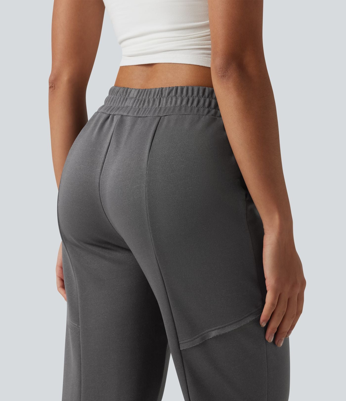 Jogging casual fuselé taille mi-haute avec poches