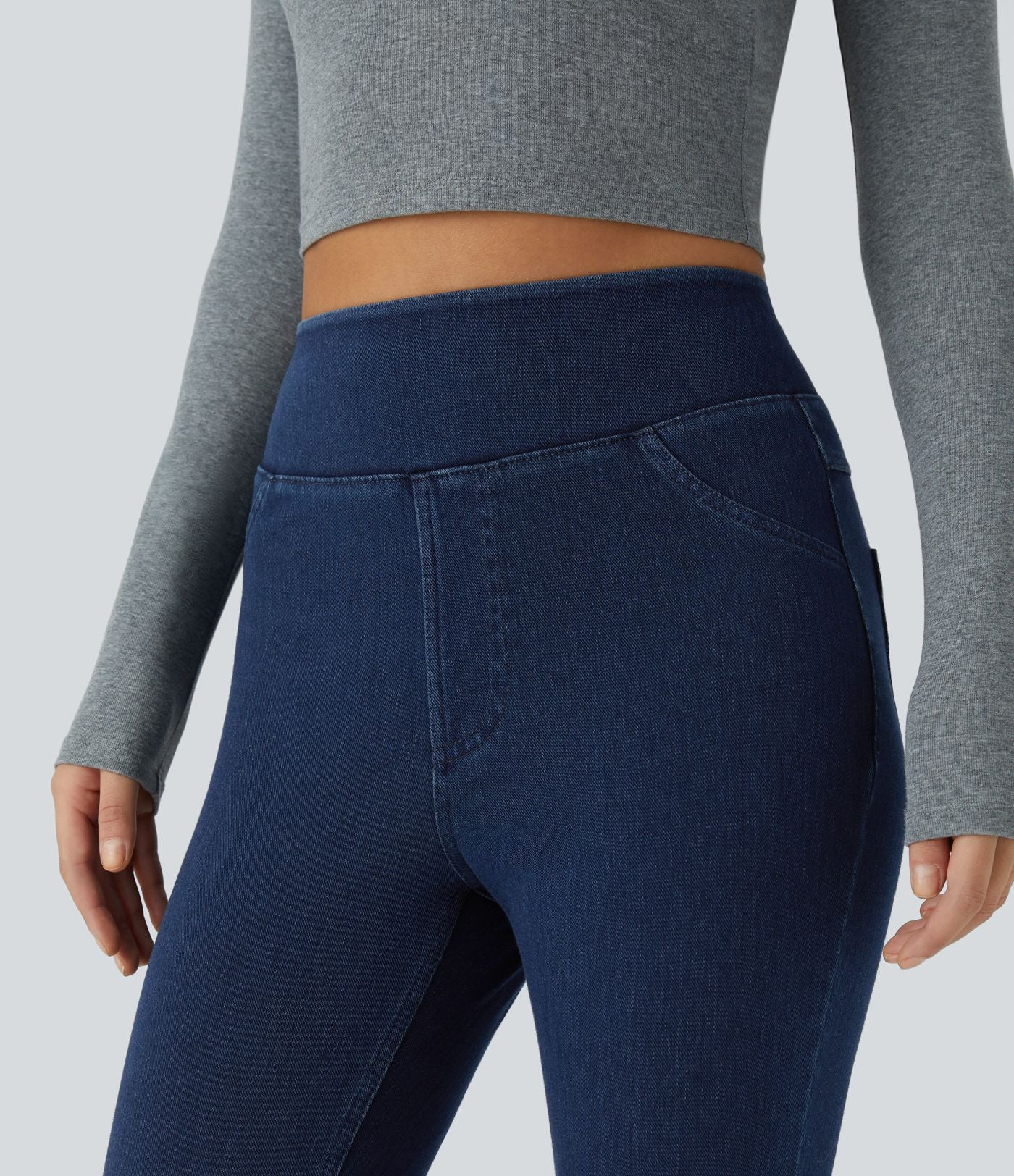 Halara Flex™ Jegging Casual Taille Haute Tricot Extensible Poche Latérale Arrière