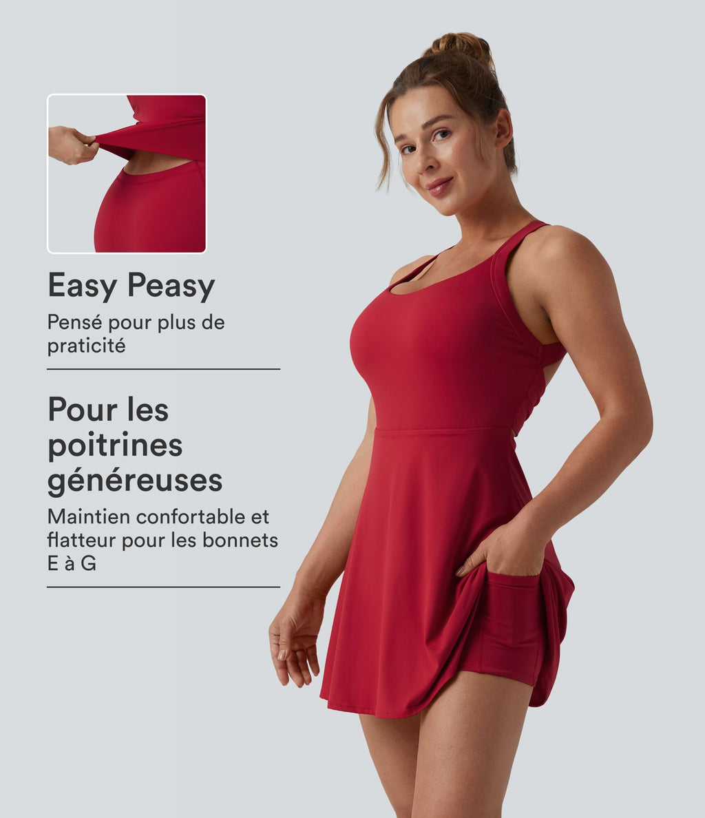 Robe de danse SoftlyZero™ Airy dos nu torsadé effet frais InstantCool, accès facile Easy Peasy, bonnets E-G