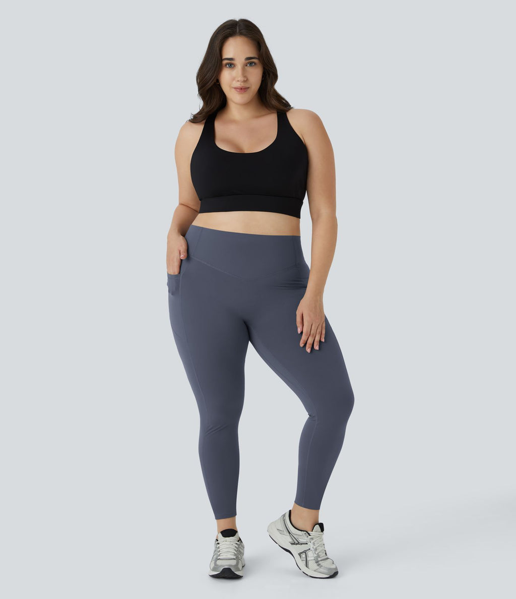 Legging d'entraînement gainant galbant taille haute grande taille avec effet scrunch et poches Halara UltraSculpt™
