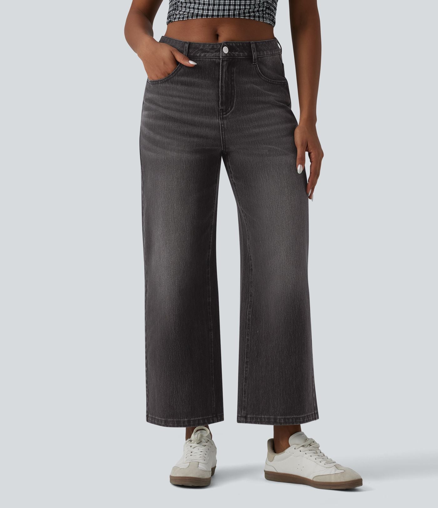 Halara Flex™ Jean large 7/8 taille mi-haute avec poches