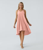 Robe décontractée mi-longue Breezeful™ dos nageur poche latérale fluide asymétrique séchage rapide A-C
