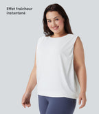 Débardeur yoga grande taille col rond Cool Touch - UPF50+