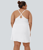 Quotidien Softlyzero™ Plush Robe d'Activité Grande Taille Fluide 2-en-1 à Dos Nu Style Wannabe Longue avec Ajustable et Bretelles Réglables
