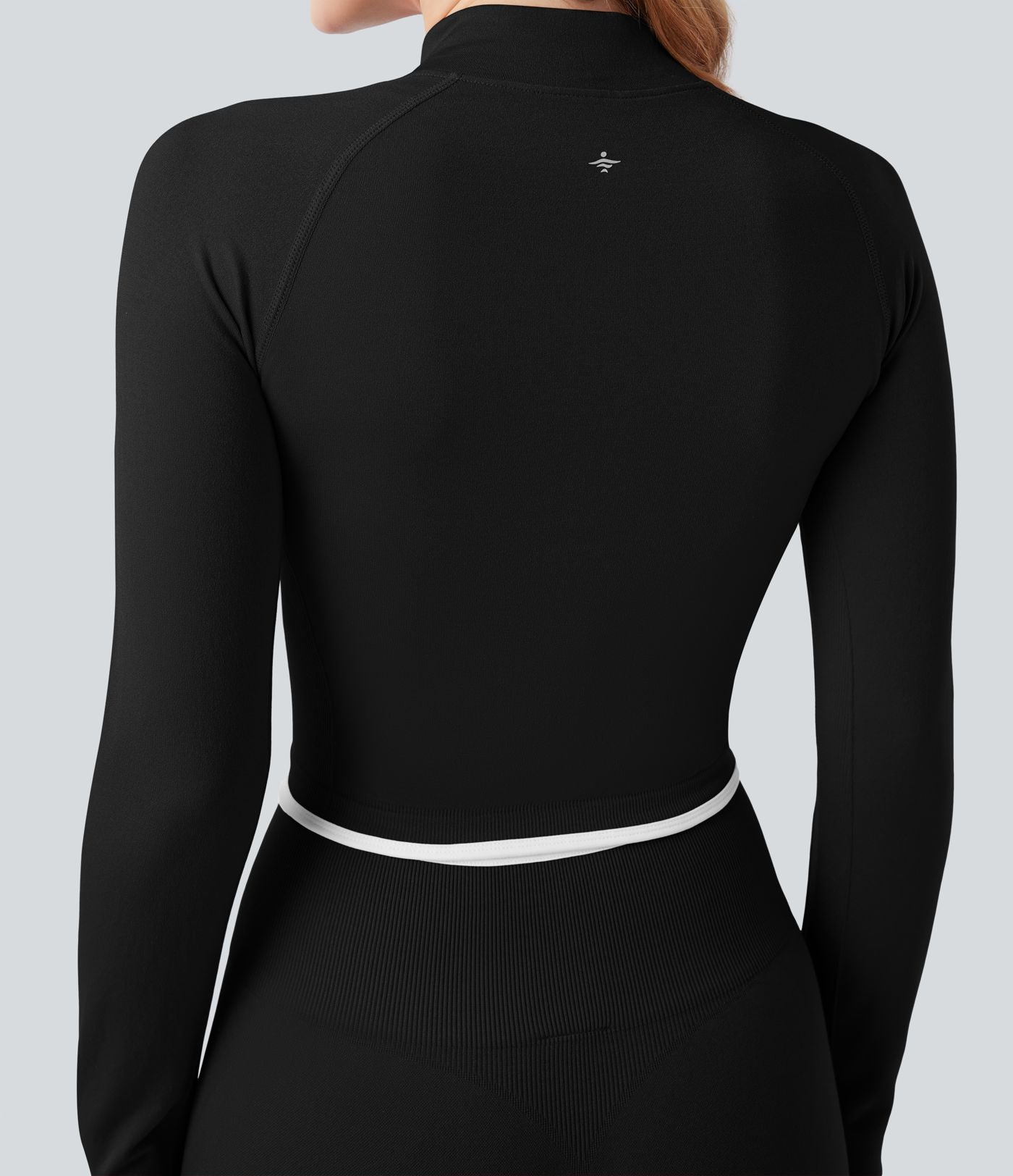 Veste yoga courte zippée col montant color block sans couture OneForm Seamless Flow