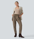 Pantalon Halara Flex™ taille mi-haute à cordon, effet rayé, coupe fuselée avec poches