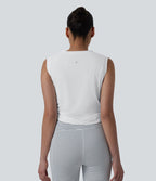 Débardeur running col rond avec cordon de serrage effet frais InstantCool à séchage rapide, protection solaire UPF50+