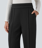 Pantalon tailleur coupe droite taille haute Halara Flex™ avec poches