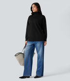 Pull tailleur col montant manches longues - Réversible devant et dos