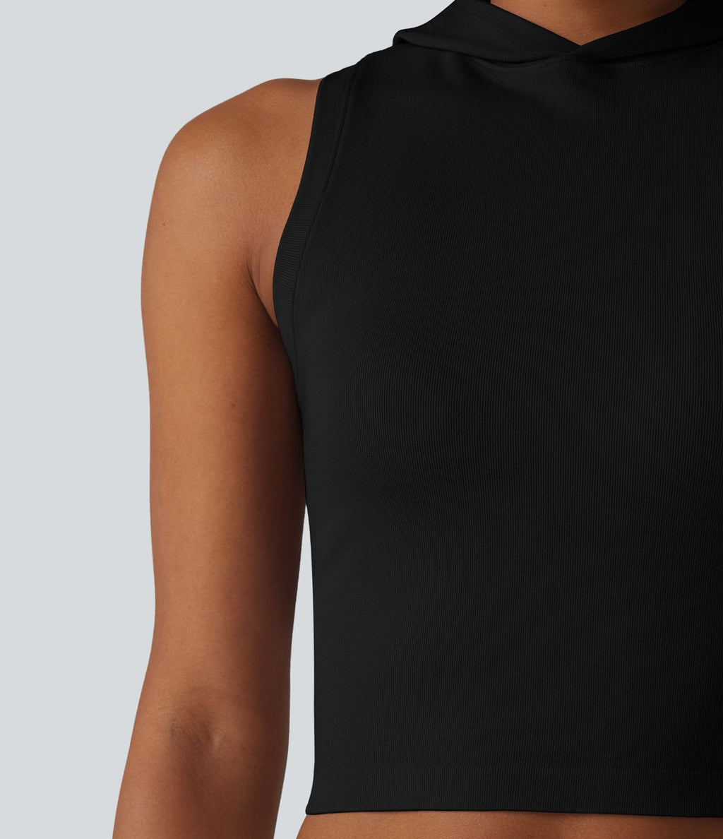 OneForm Seamless Flow Débardeur casual court à capuche sans couture
