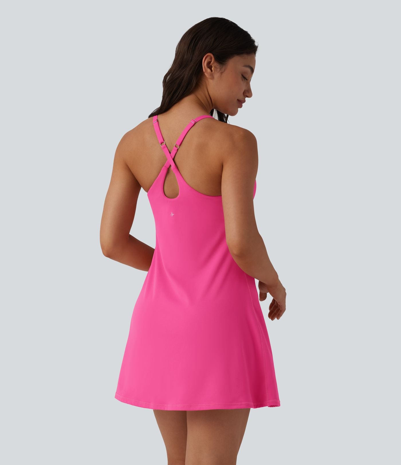 Robe de danse SoftlyZero™ Plush effet push-up dos nu avec bretelles réglables croisées et brassière intégrée – Édition Easy Peasy