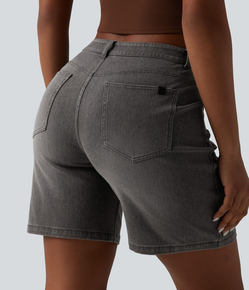 Short denim décontracté Halara Flex™ taille mi-haute 17,5 cm avec poches