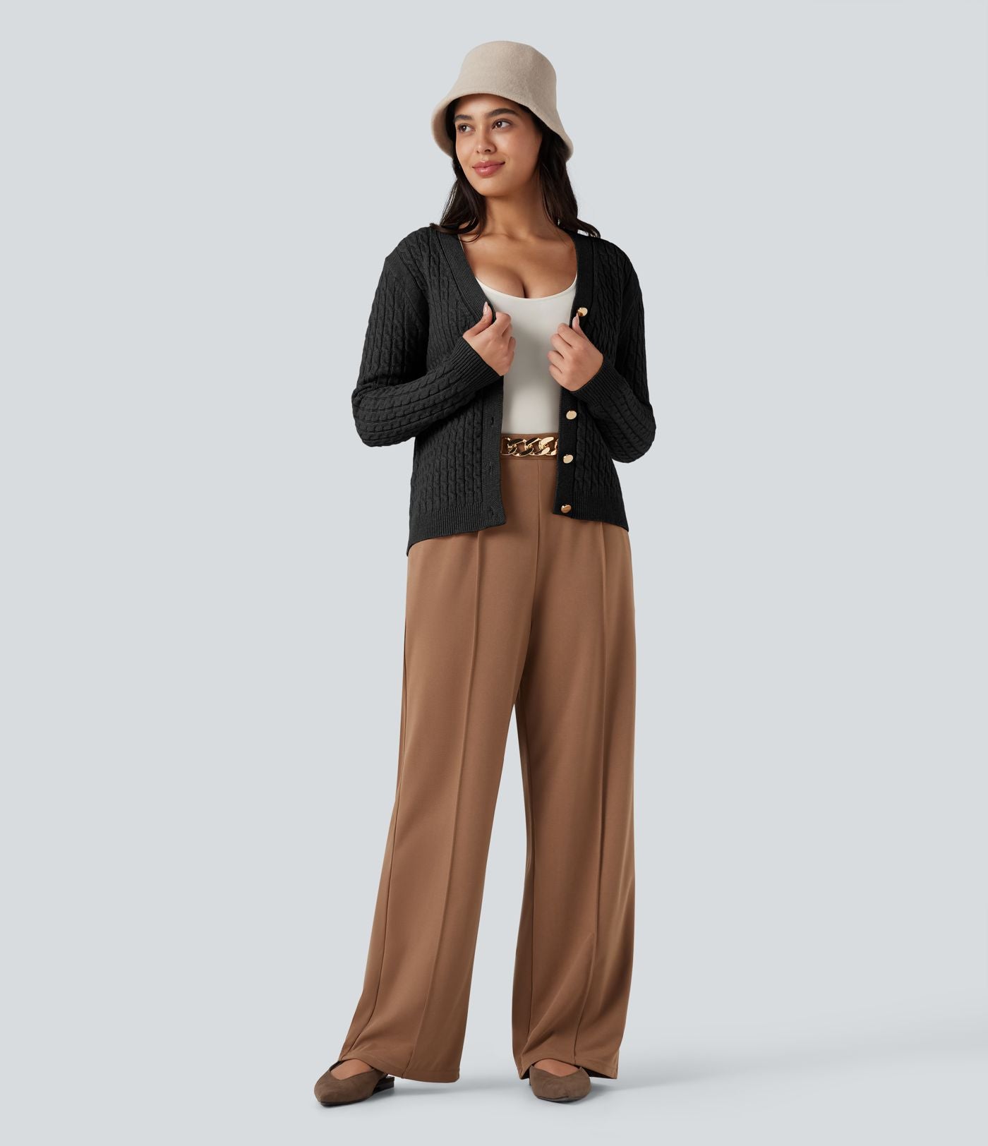 Cardigan col V torsadé
