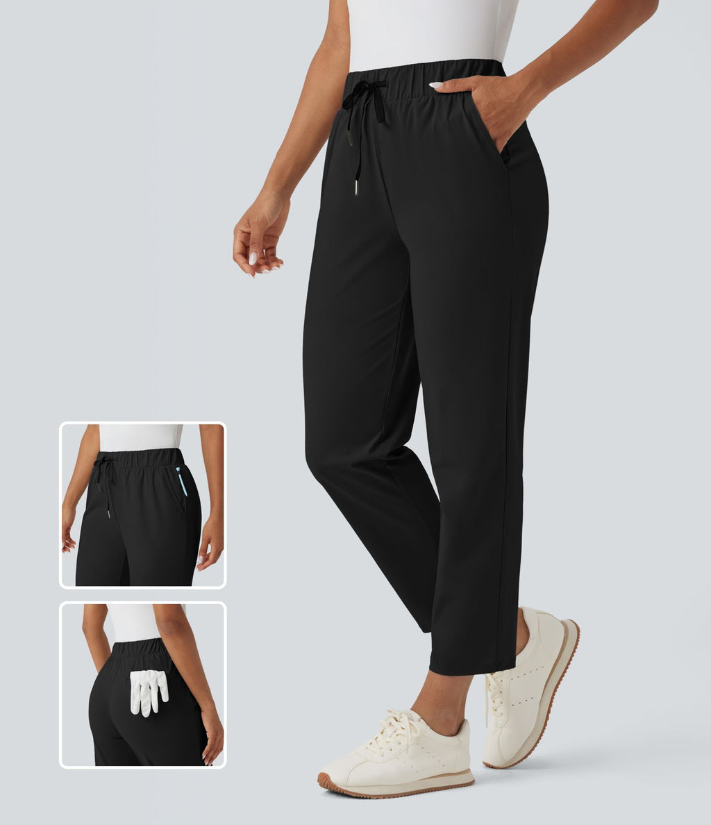Pantalon golf fuselé taille haute cordon poches séchage rapide - Poche tee de golf